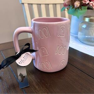 Rae Dunn Pink Ghost Boo Halloween Mug
